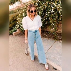 The Odells Sydney Button Front Wide Leg Jeans